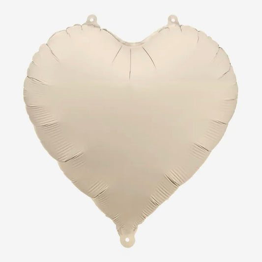 Ballon coeur beige hélium décoration anniversaire
