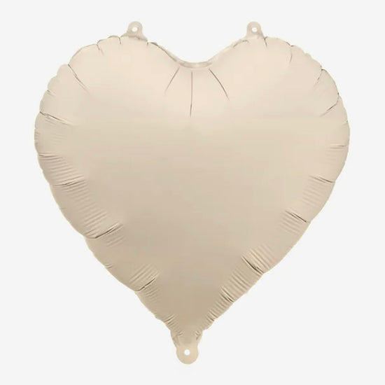 Ballon coeur beige hélium décoration anniversaire