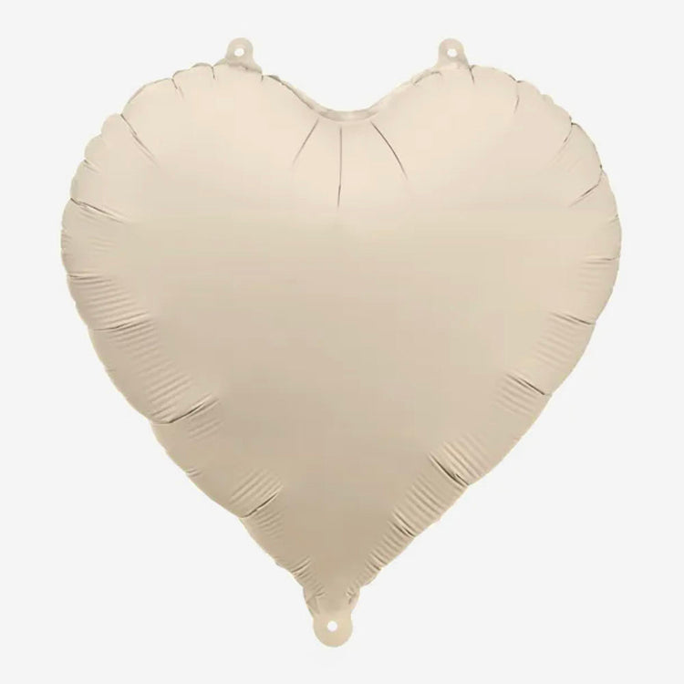 Ballon coeur beige hélium décoration anniversaire