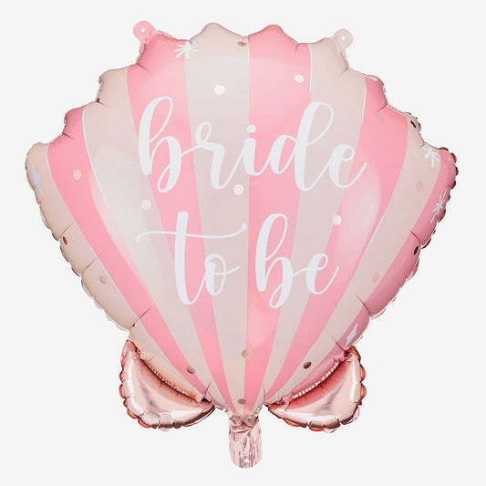 Ballon mylar coquillage Bride to be rose pour decoration EVJF