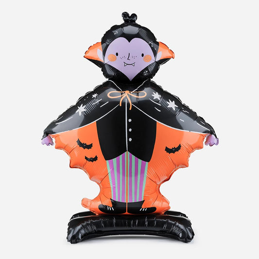 Ballon aluminium Dracula sur socle : deco halloween originale