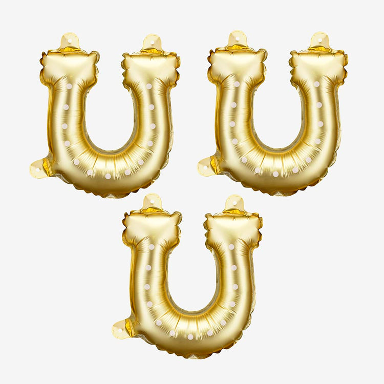 3 petits ballons fer à cheval décoration pour un anniversaire equitation