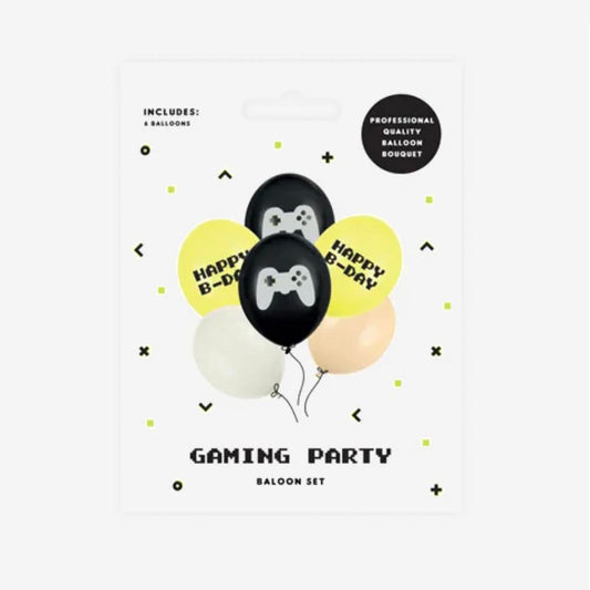  6 ballons de baudruche jeux vidéo : decoration anniversaire ado
