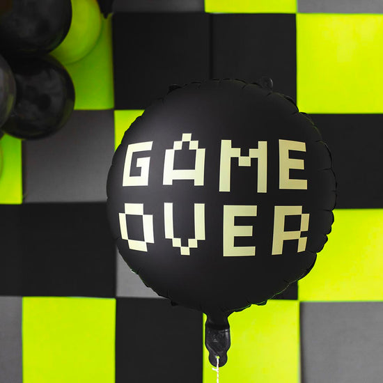 Ballon hélium jeux vidéo Game Over : deco anniversaire ado