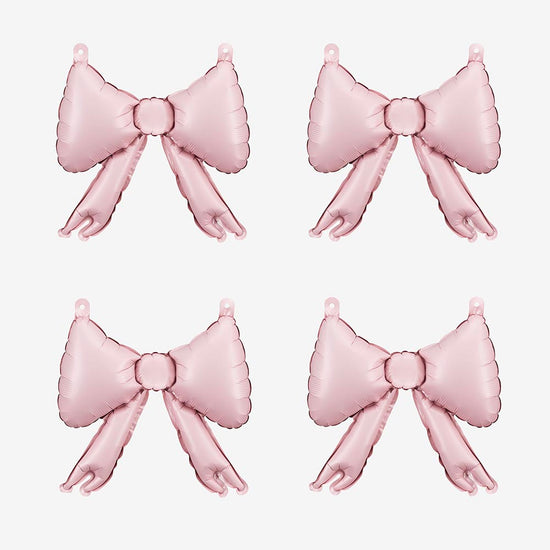 Mini ballons nœuds rose clair pour déco de fête douce