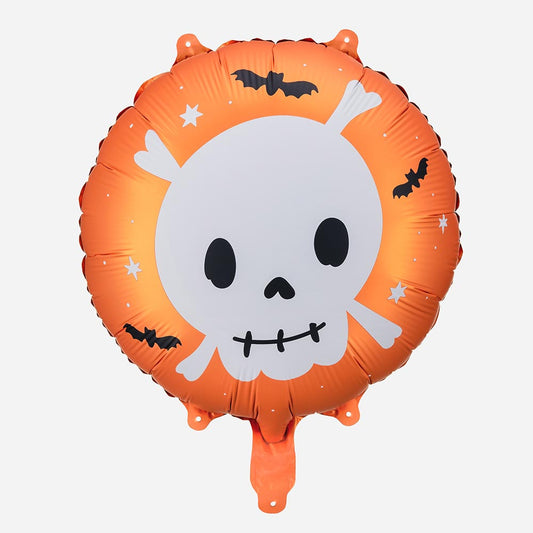 Ballon aluminium tete de mort : deco Halloween originale