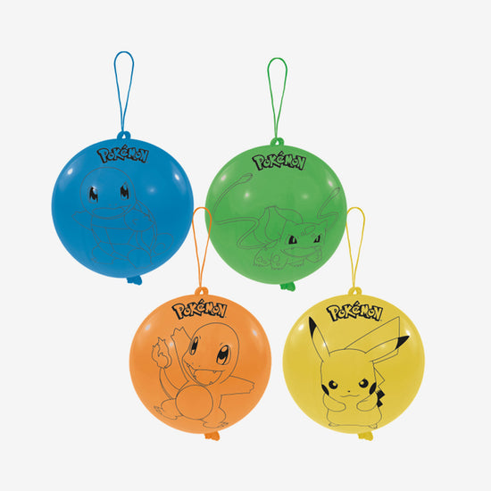 4 ballons punching ball Pokemon : deco anniversaire garcon