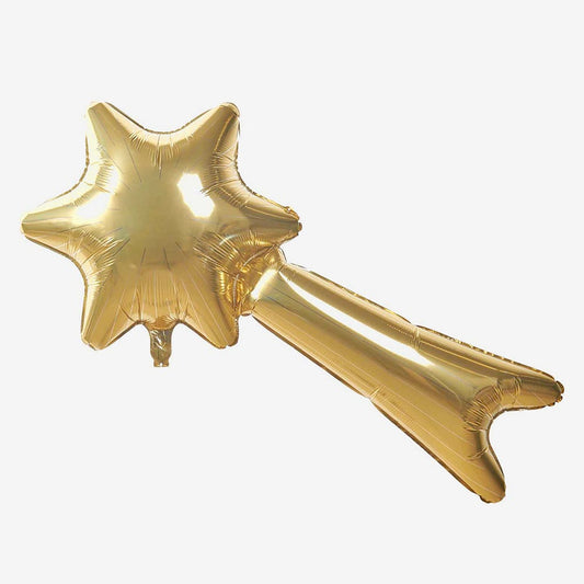 Globo de helio con estrella fugaz dorada: decoración de cumpleaños con tema astro
