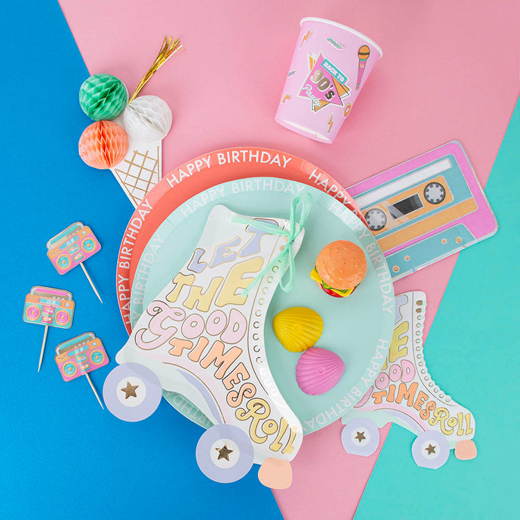 10 vintage 90's radio cassette toppers: girly cake decor
