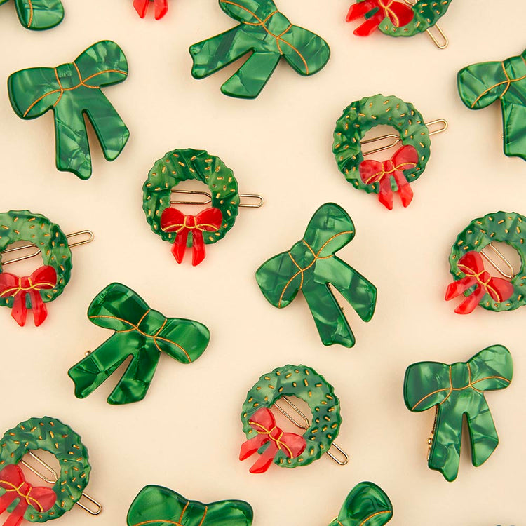 Barrette à cheveux couronne sapin idée cadeau pour Noël adulte