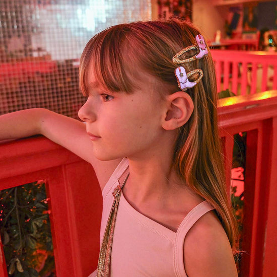 2 barrettes santiags roses : idée cadeau noel, cadeau calendrier de l'avent ou cadeau anniversaire