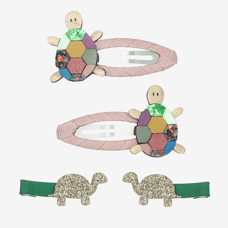 4 Barrettes tortue : idee cadeau anniversaire animaux de la mer