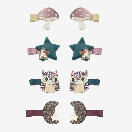 8 barrettes forêt : idee petit cadeau anniversaire animaux de la foret