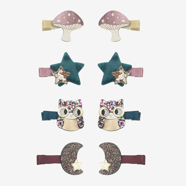 8 barrettes forêt : idee petit cadeau anniversaire animaux de la foret