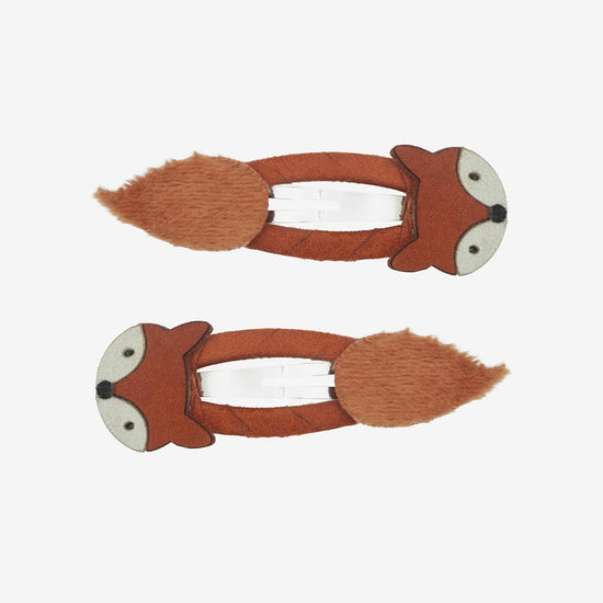 2 Barrettes renard : idee petit cadeau anniversaire animaux des bois