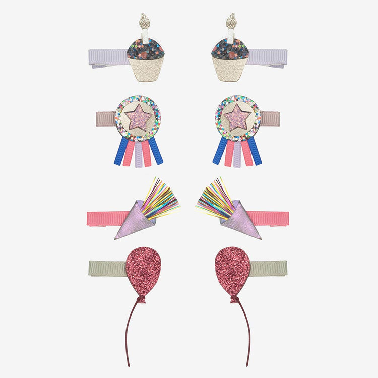 8 barrettes d'anniversaire : accessoire cheveux fille à offrir