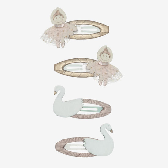 4 Barrettes danseuse et cygne : idee petit cadeau pochette surprise