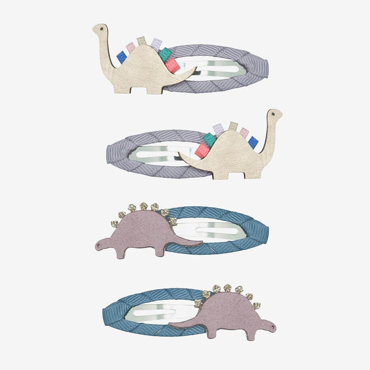 4 barrettes dinosaures : idee petit cadeau invité anniversaire dino