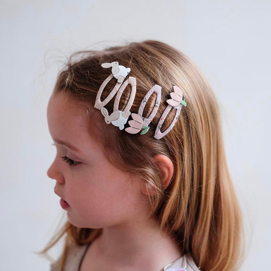 Barrettes lapins et fleurs, un look printanier pour petites filles