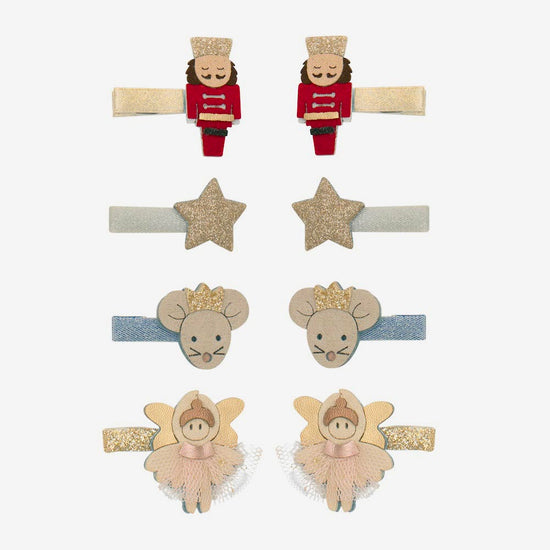 8 petites barrettes casse noisette cadeaux à petits prix pour filles pour noel