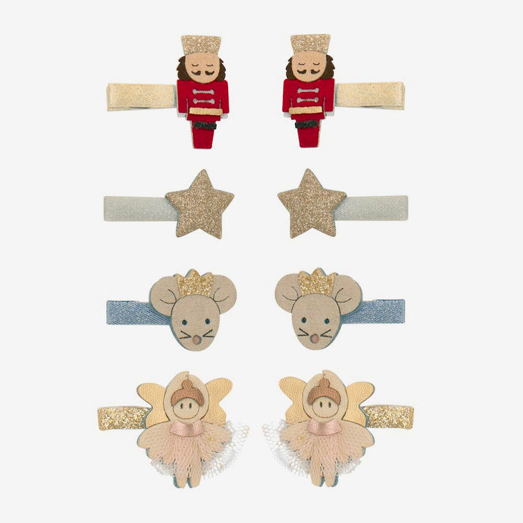 8 petites barrettes casse noisette cadeaux à petits prix pour filles pour noel