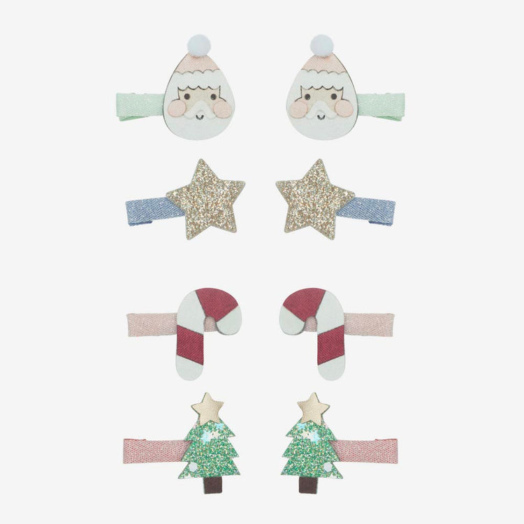 Noël - 8 barrettes Père Noël parfait pour Noël festif