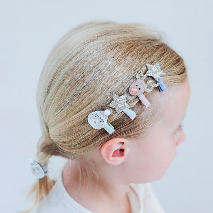 Noël - 8 barrettes Père Noël idéal pour calendrier de l'Avent