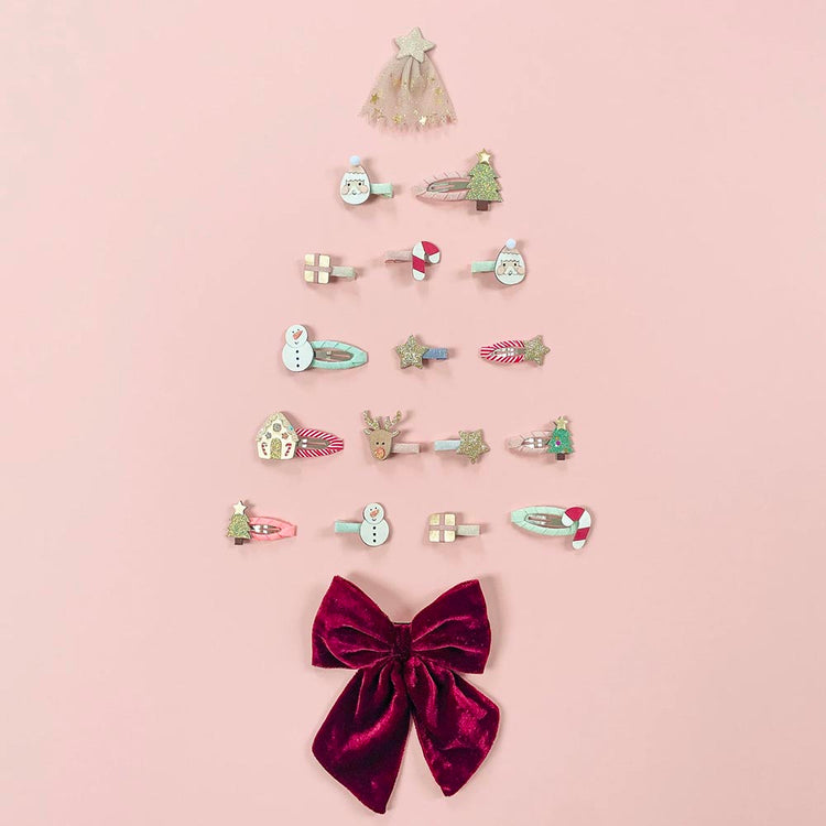 8 barrettes Père Noël, pour ajouter une touche festive à vos cheveux à Noël