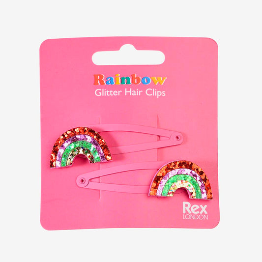 2 barrettes arc-en-ciel parfait pour accessoiriser ses coiffures pour Noël