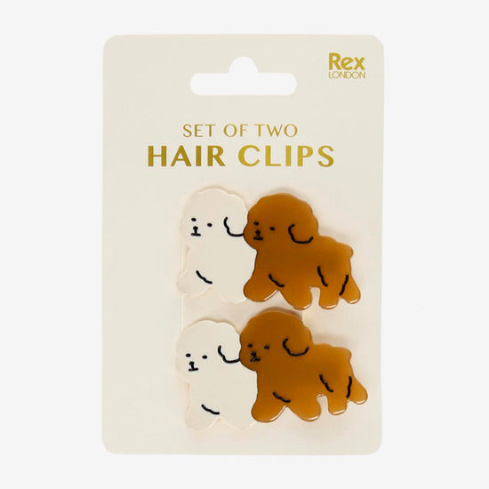 2 pinces à cheveux chiot : idée cadeau anniversaire enfant fan chien 