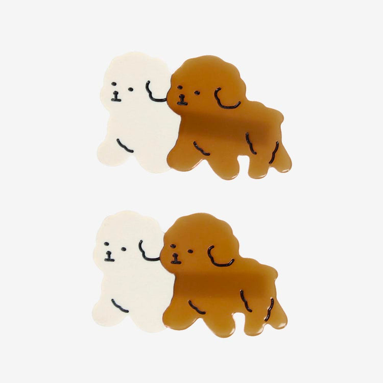 2 pinces à cheveux chiot : cadeau enfant noel, calendrier de l'avent, anniversaire