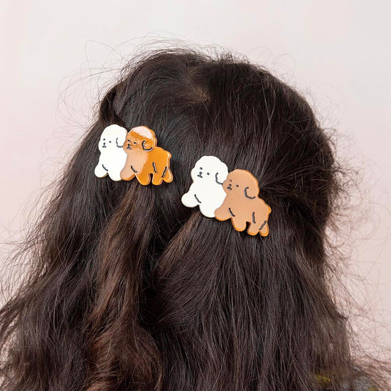 2 pinces à cheveux chiot : idée cadeau noel ou calendrier de l'avent