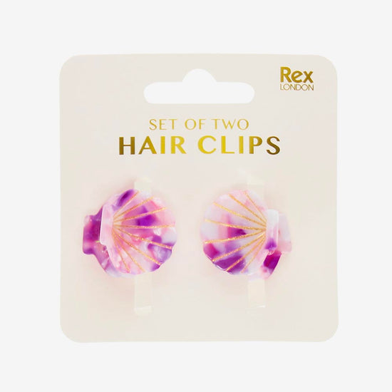 Mini pinces à cheveux coquillage : idée cadeau anniversaire enfant 
