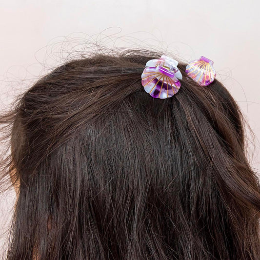Mini pinces à cheveux coquillage : idée cadeau anniversaire sirène enfant 