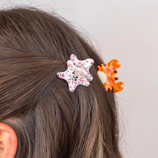 Mini pinces à cheveux crabe : idée cadeau anniversaire océan enfant 