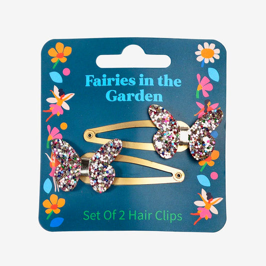 2 barrettes papillon