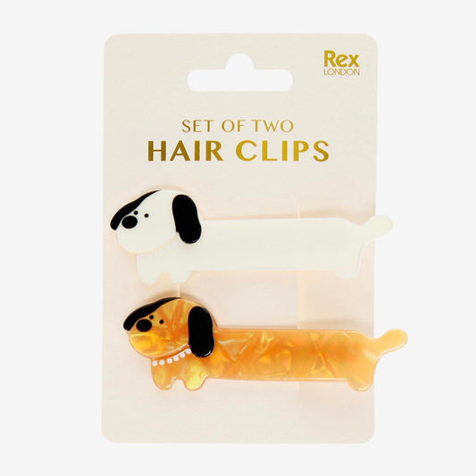 2 pinces à cheveux teckel : idée cadeau anniversaire enfant fan chien 