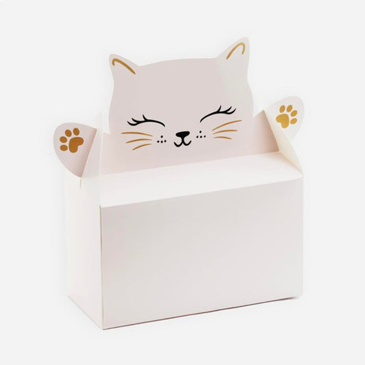 6 boîtes en carton chat : papeterie anniversaire enfant