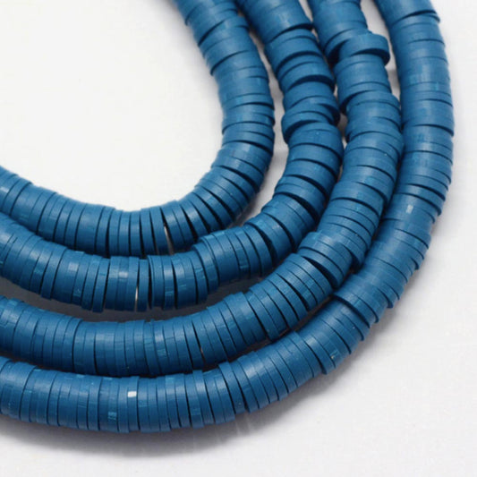 Scatola di perline heishi blu acciaio per gioielli personalizzati