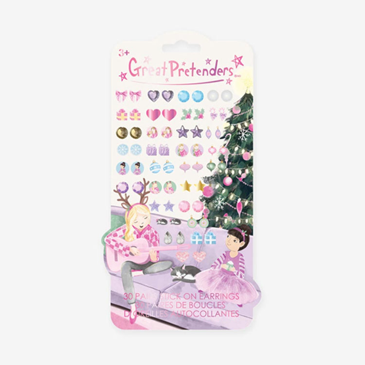 30 paires de boucles d'oreille Noël, accessoires festifs enfants