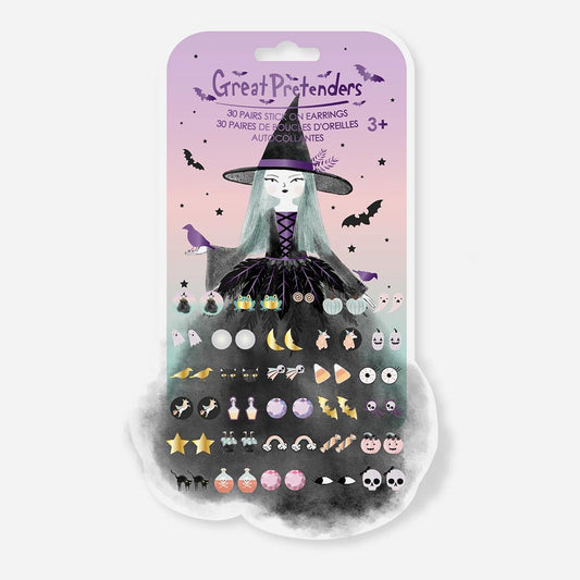 Boucles oreilles autocollantes sorcière pour deguisement halloween