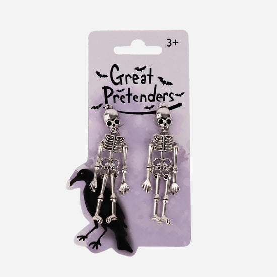 Boucles d'oreille squelettes : idee cadeau pochette surprise halloween