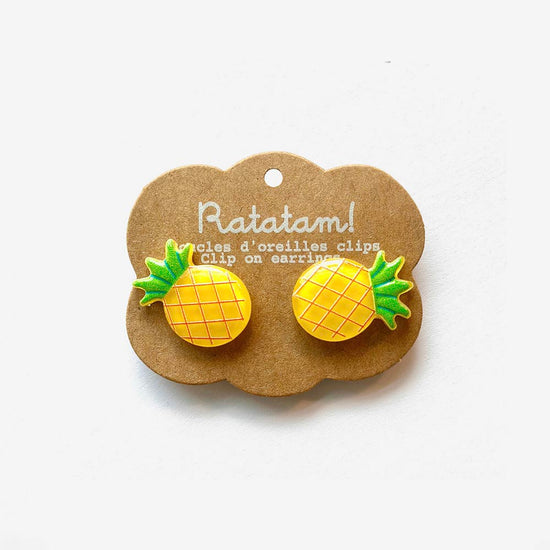 Paire de boucles d'oreille ananas : idée cadeau anniversaire