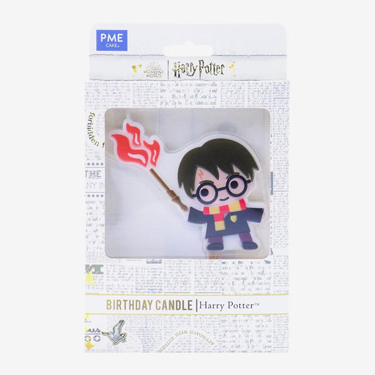 Bougie d'anniversaire personnage Harry Potter avec baguette