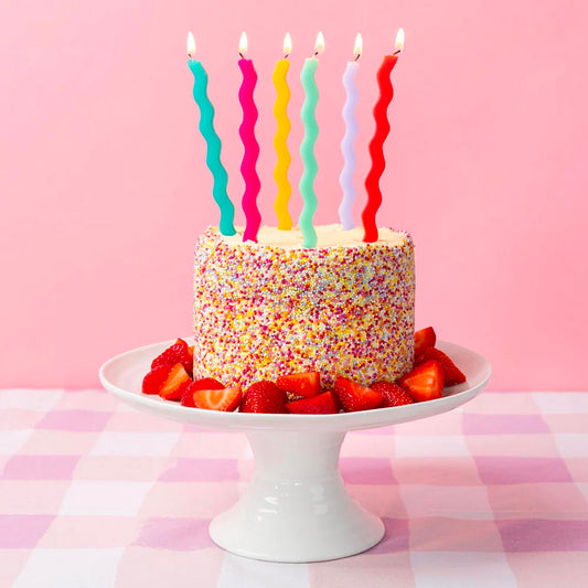 Bougie anniversaire : 12 bougies vagues colorées