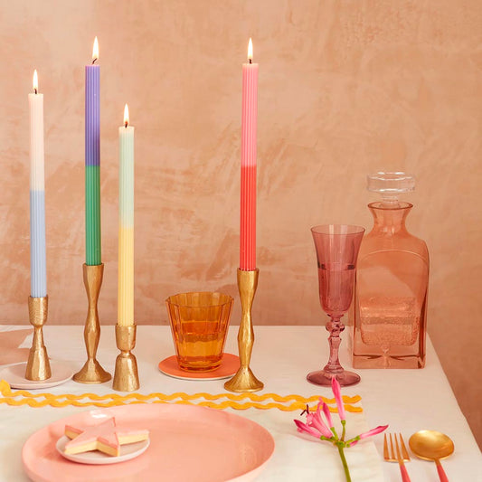 Bougie décorative : 4 bougies bicolores