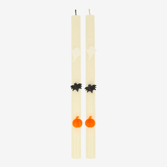 2 bougies d'Halloween : decoration de table halloween chic