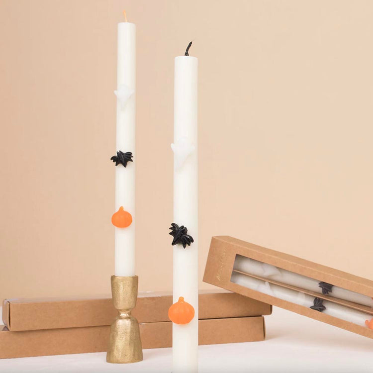 2 bougies décorative d'halloween pour déco de table 