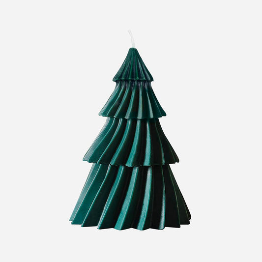 Bougie de Noël sapin vert : deco de table réveillon de noel