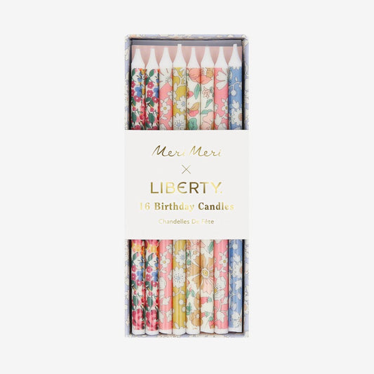 Lot de 16 bougies Liberty, pour une décoration douce et florale
